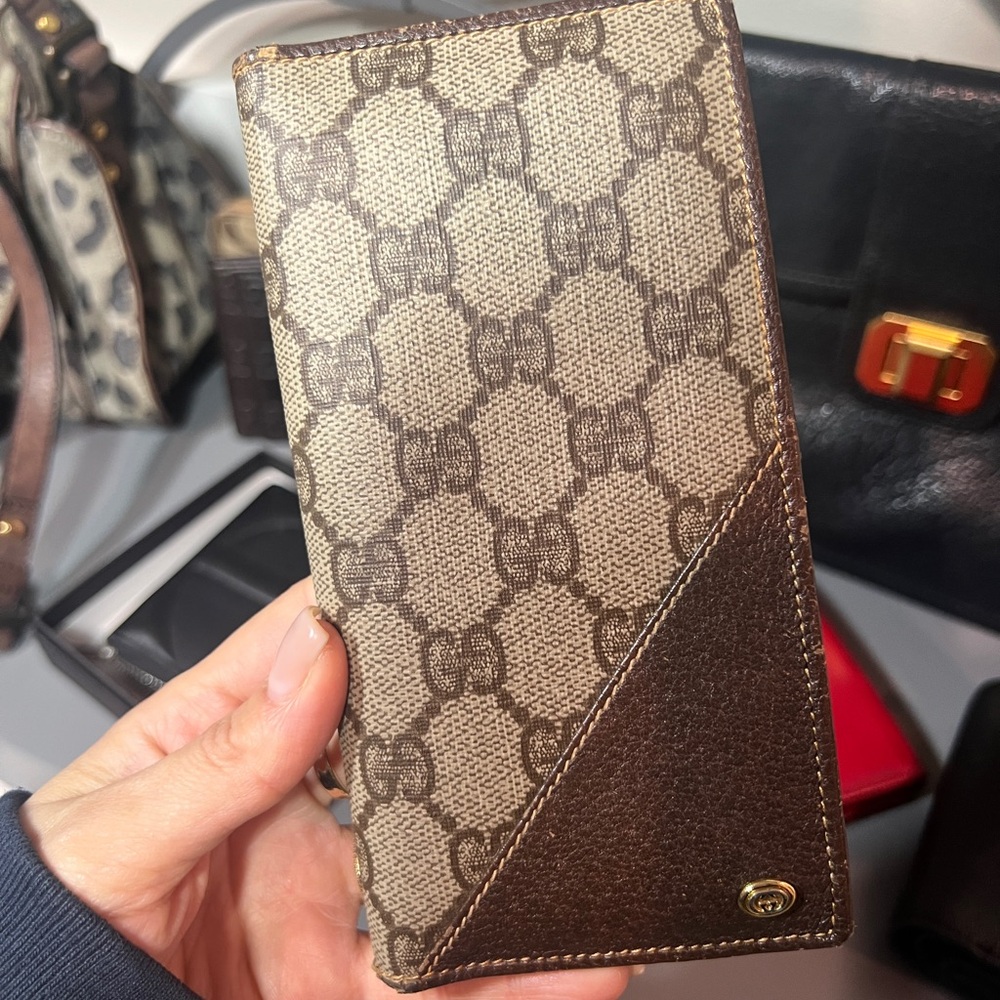 Gucci Monogram Wallet in Brown and Tan